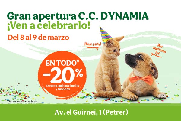 Apertura Tiendanimal en Centro Comercial Dynamia en Petrer, Alicante
