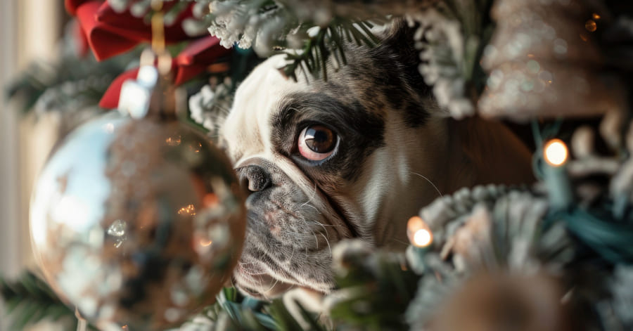 Consejos para proteger tu árbol de Navidad de tu perro