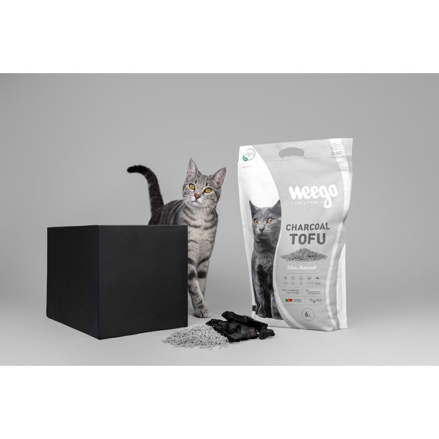 Weego Charcoal Tofu arena aglomerante para gatos 6 L, , large Imagen numero 2