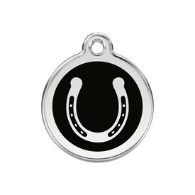 Red Dingo Placa identificativa Acero Inoxidable Esmalte Herradura Negro para perros