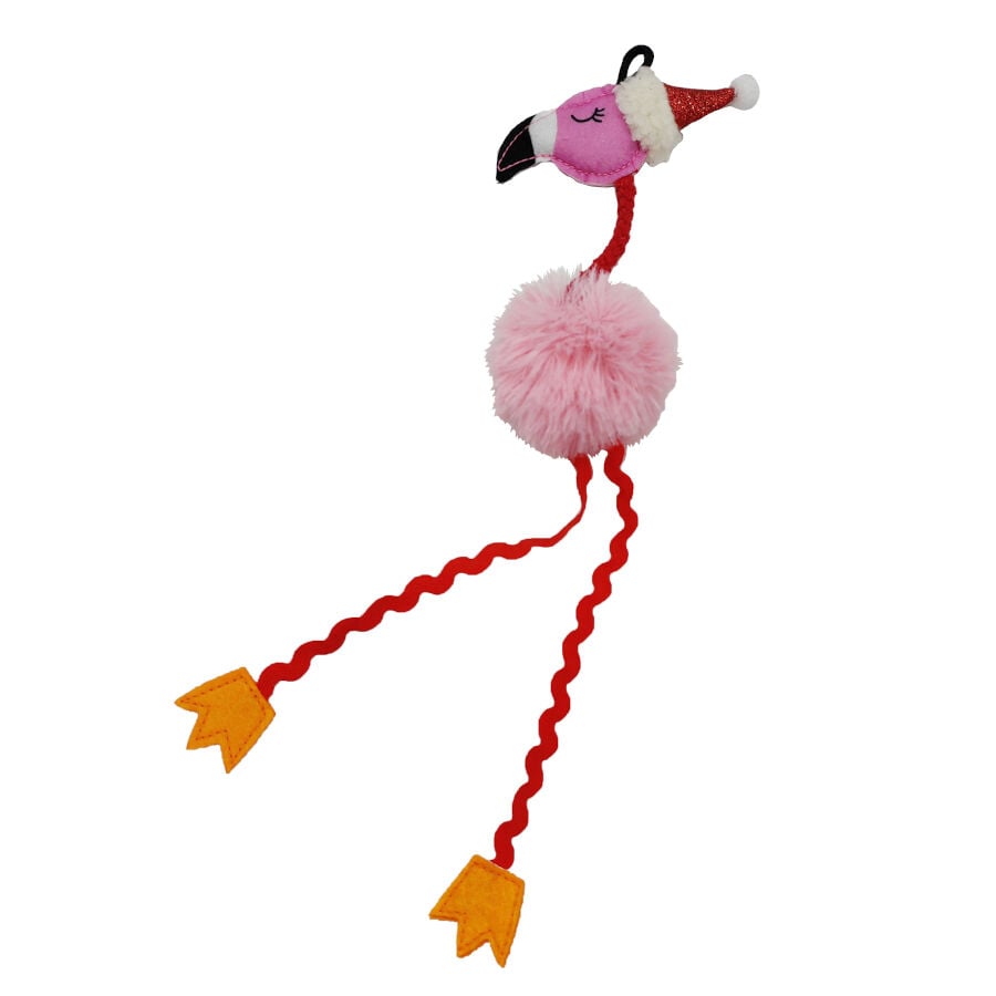 Flamingo Xmas Flamenco juguete navide&ntilde;o para gatos , , large Imagen numero 1