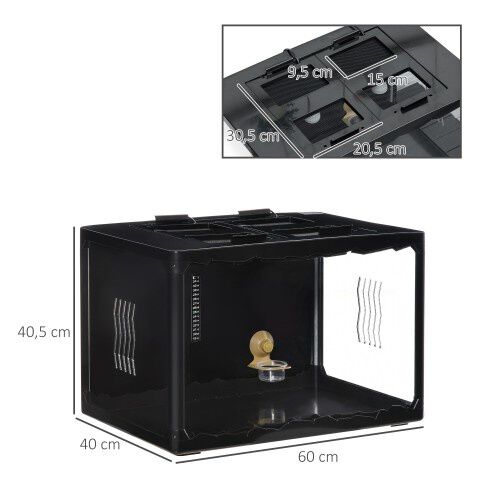 PawHut Terrario De Cristal para reptiles, , large Imagen numero 2