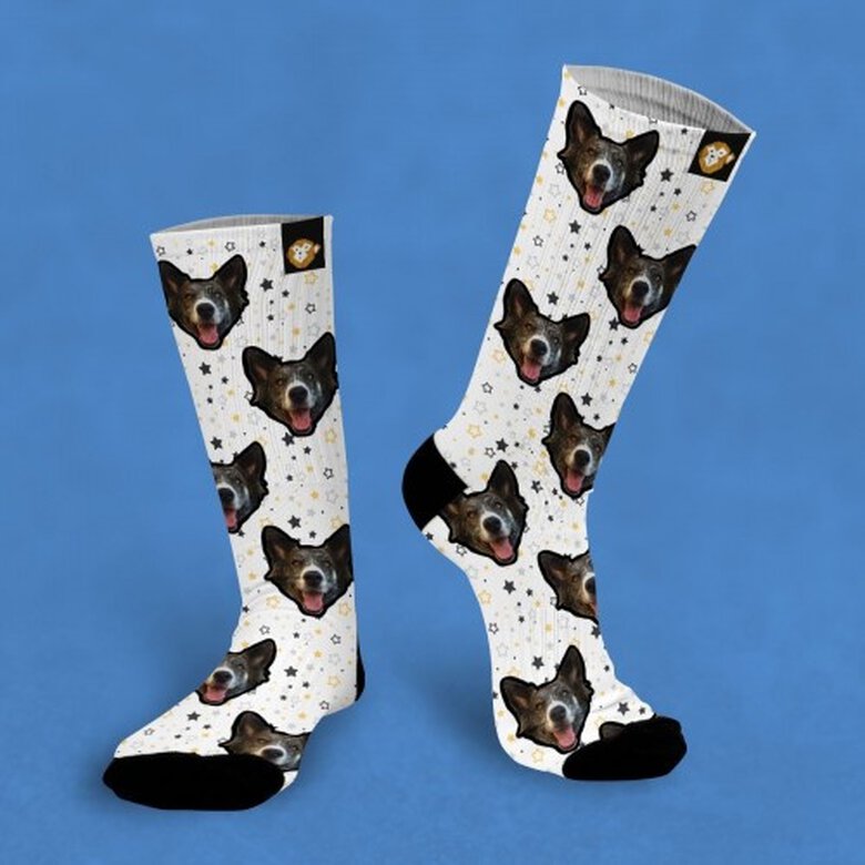 Calcetines personalizados Star 2 mascotas color Blanco, , large image number null