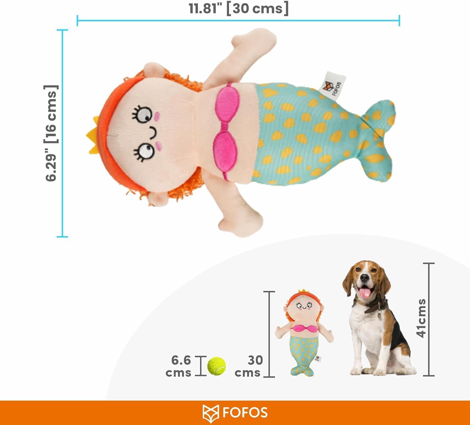 FOFOS | Peluche Sirena con Sonido - Para Perro, , large Imagen numero 3