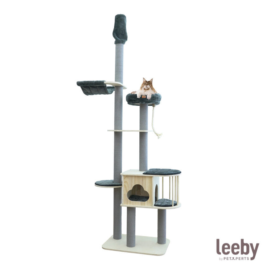 Leeby Cloud Collection torre rascador de techo con cama y juguete para gatos thumbnail