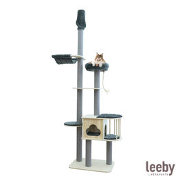 Leeby Cloud Collectión torre rascador de techo con cama y juguete para gatos