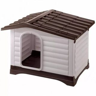 Caseta de plástico Villa 90 Ferplast para perros color Gris