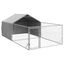 vidaXL Caseta perros exterior con corral 4x3x1,9 m acero galvanizado, , large indicador imagen numero 46