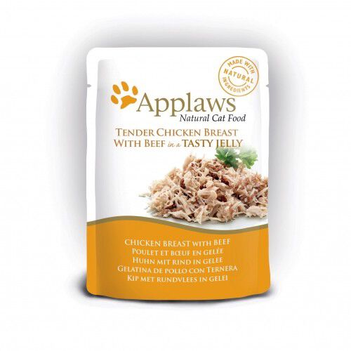 Applaws Pollo y Ternera en gelatina sobre para gatos thumbnail