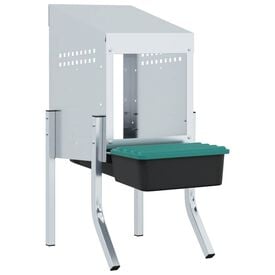 vidaXL Nido para gallinas de patas de acero galvanizado