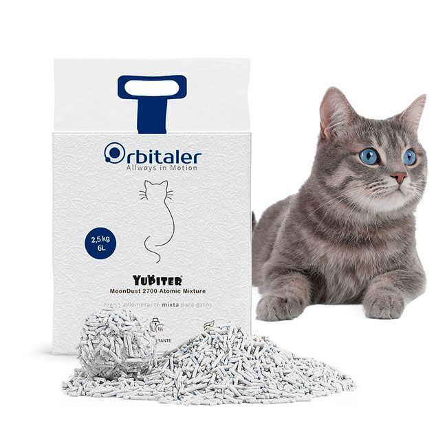 Orbitaler Yupiter MoonDust arena mixta de tofu y bentonita sódica aglomerante para gatos