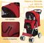 COSTWAY Cochecito para Mascotas Plegable, Cochecito de Mascotas de 4 Ruedas para Gatos/Perros, Carrito para Gatos con Cesta de Almacenamiento para Mascotas, Ventana de Malla, impermeable (Rojo), , large indicador imagen numero 2