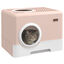 PawHut Arenero para Gatos Inodoro para Mascotas con Pala Bandeja Extraíble 2 Puertas Entrada Principal y Salida Superior 52x41x38,5 cm Rosa, , large indicador imagen numero 1