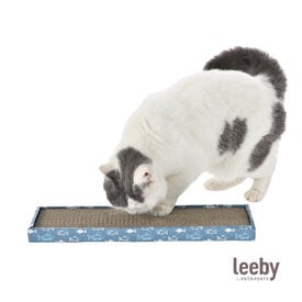 Leeby Fitz tabla rascador de cartón azul para gatos