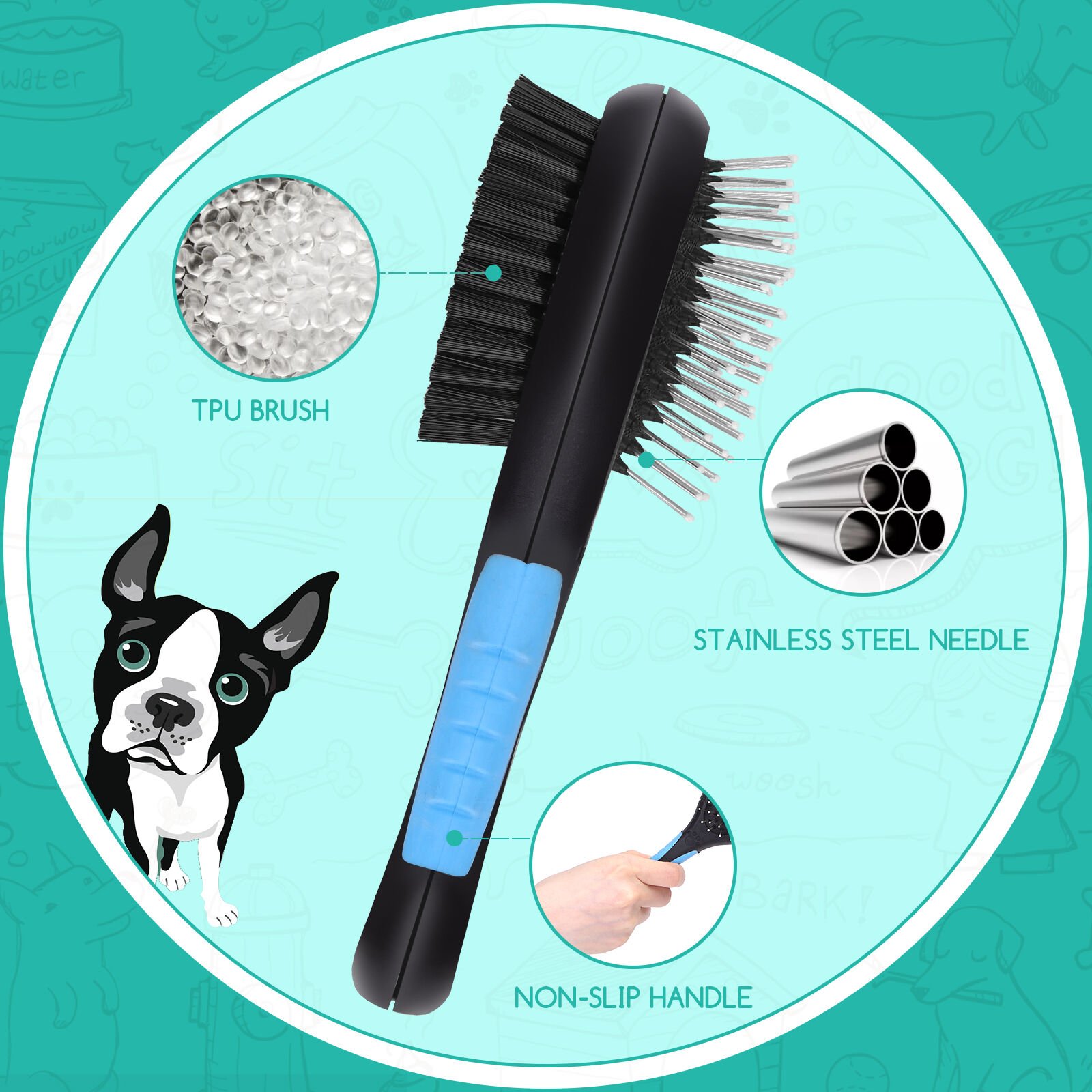 Nobleza Dual Grooming Cepillo para Mascotas thumbnail