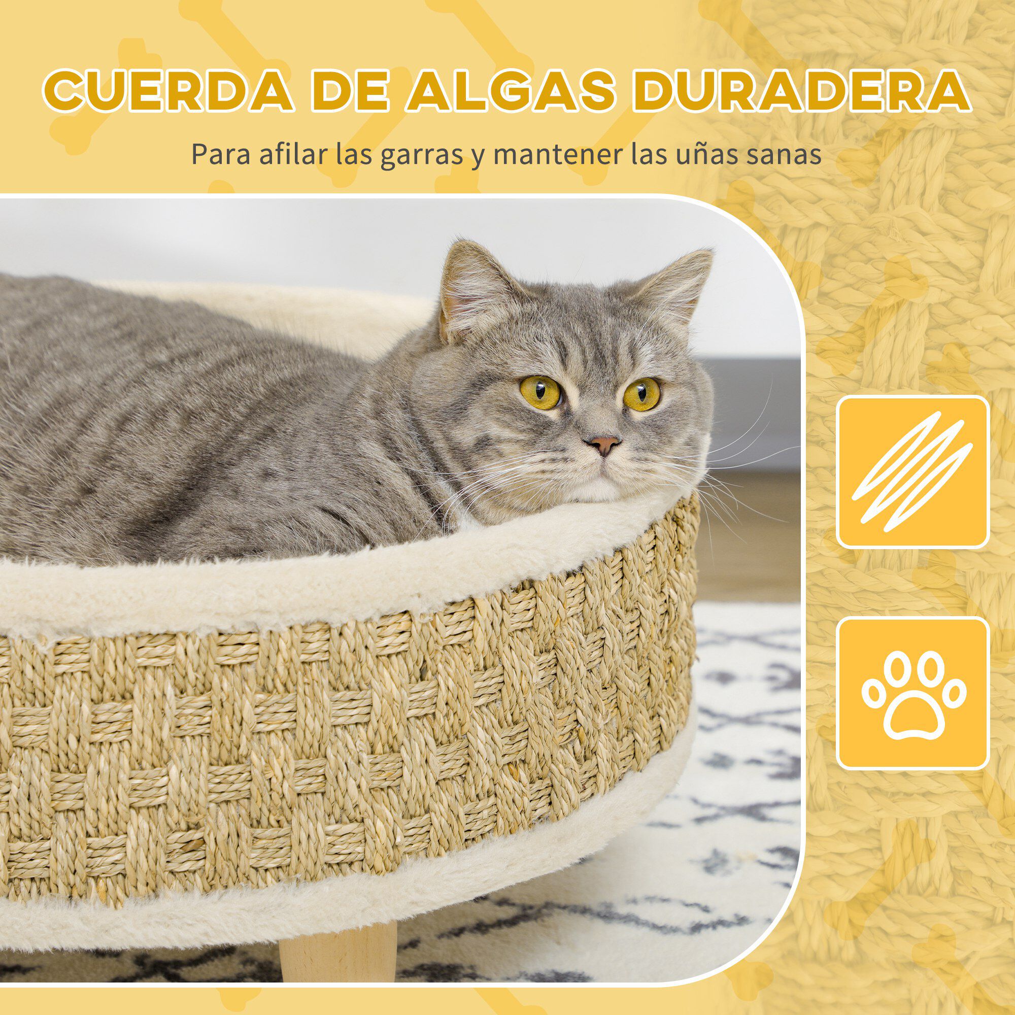 PawHut Cama para Perros Beige, , large Imagen numero 5