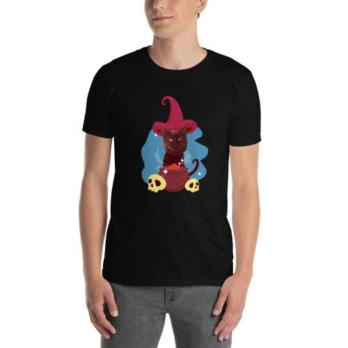 Mascochula camiseta hombre el brujo personalizado con tu mascota negro thumbnail