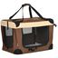 PawHut Transportín Mochila para Perros y Gatos Bolsa de Transporte para Mascotas Plegable con Cojín Suave y 2 Correas del Hombro para Coche Avión Viaje 60x41x41 cm Marrón, , large indicador imagen numero 1