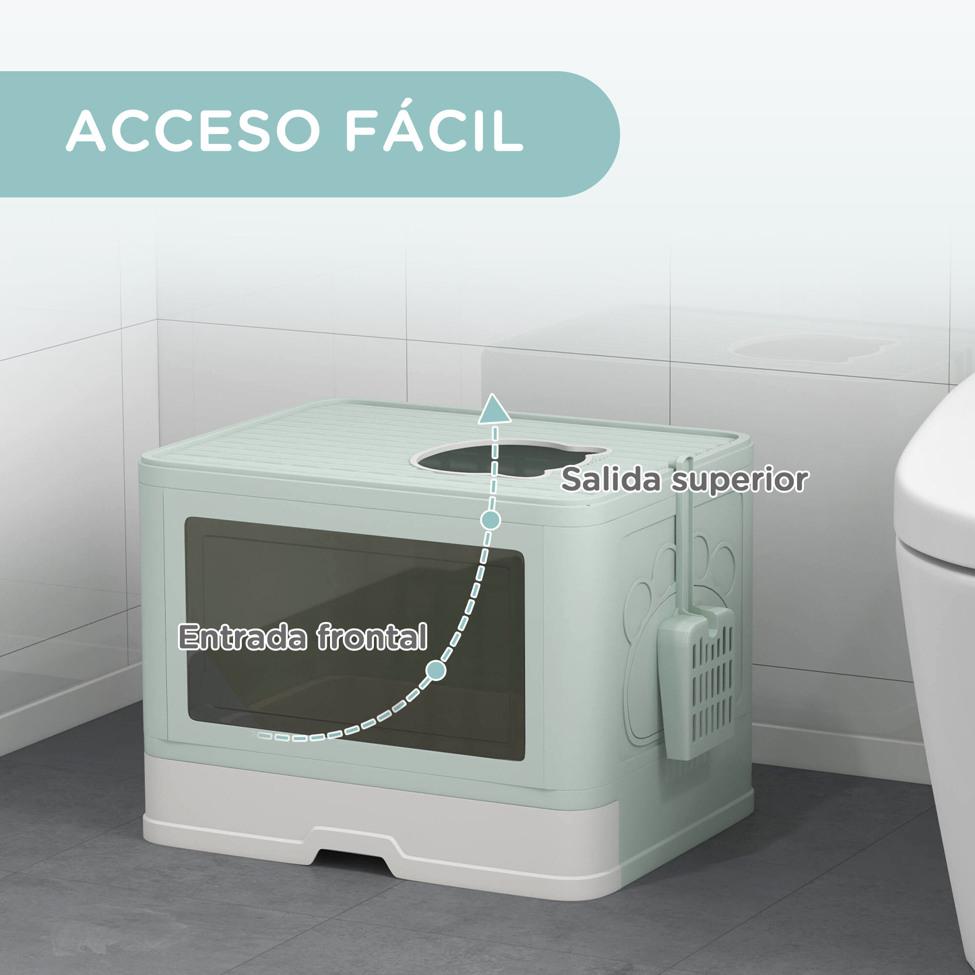 PawHut Arenero Verde para gatos thumbnail