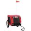 vidaXL Remolque de bicicleta para perros hierro tela Oxford rojo negro, , large indicador imagen numero 5