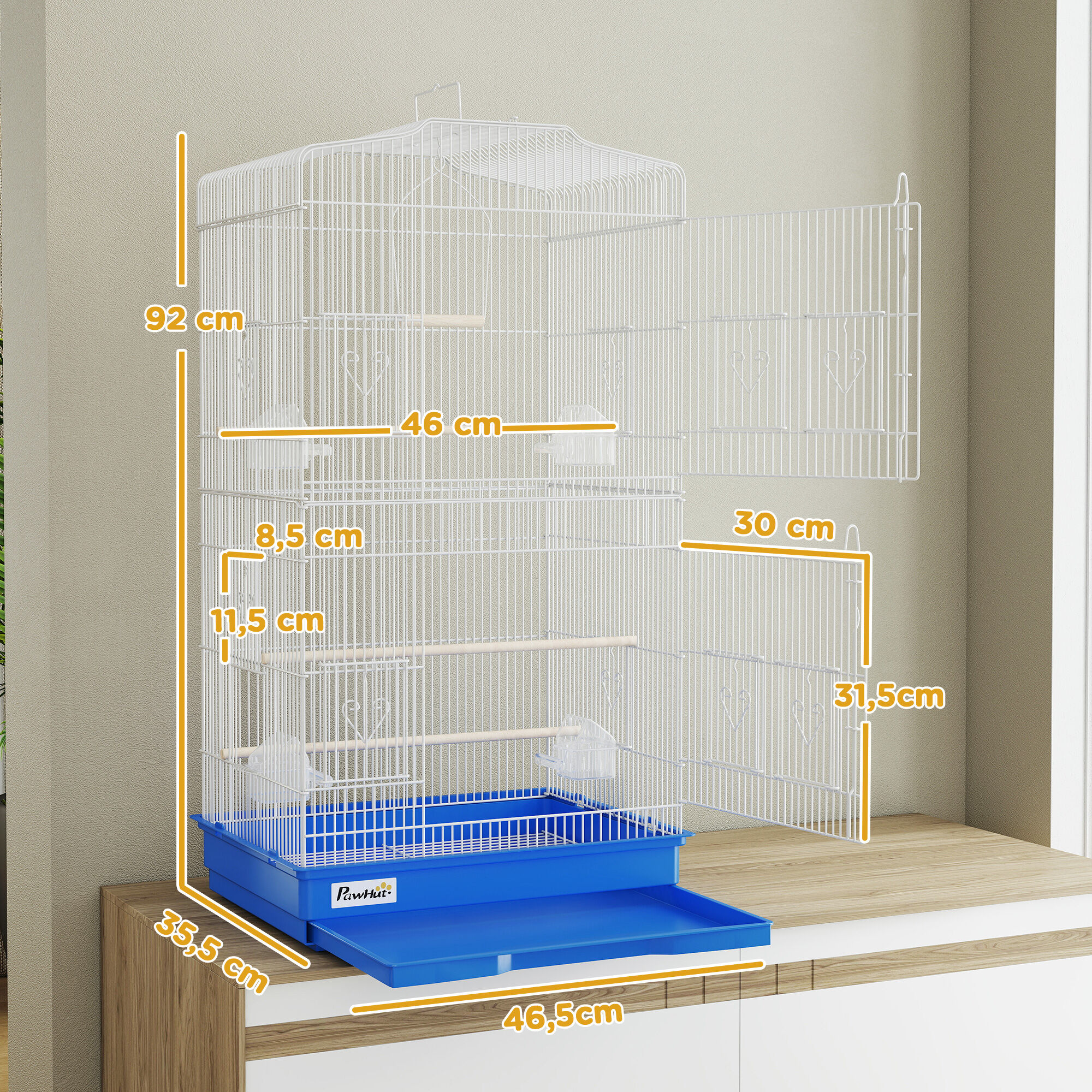 PawHut Jaula para P&aacute;jaros Azul, , large Imagen numero 3