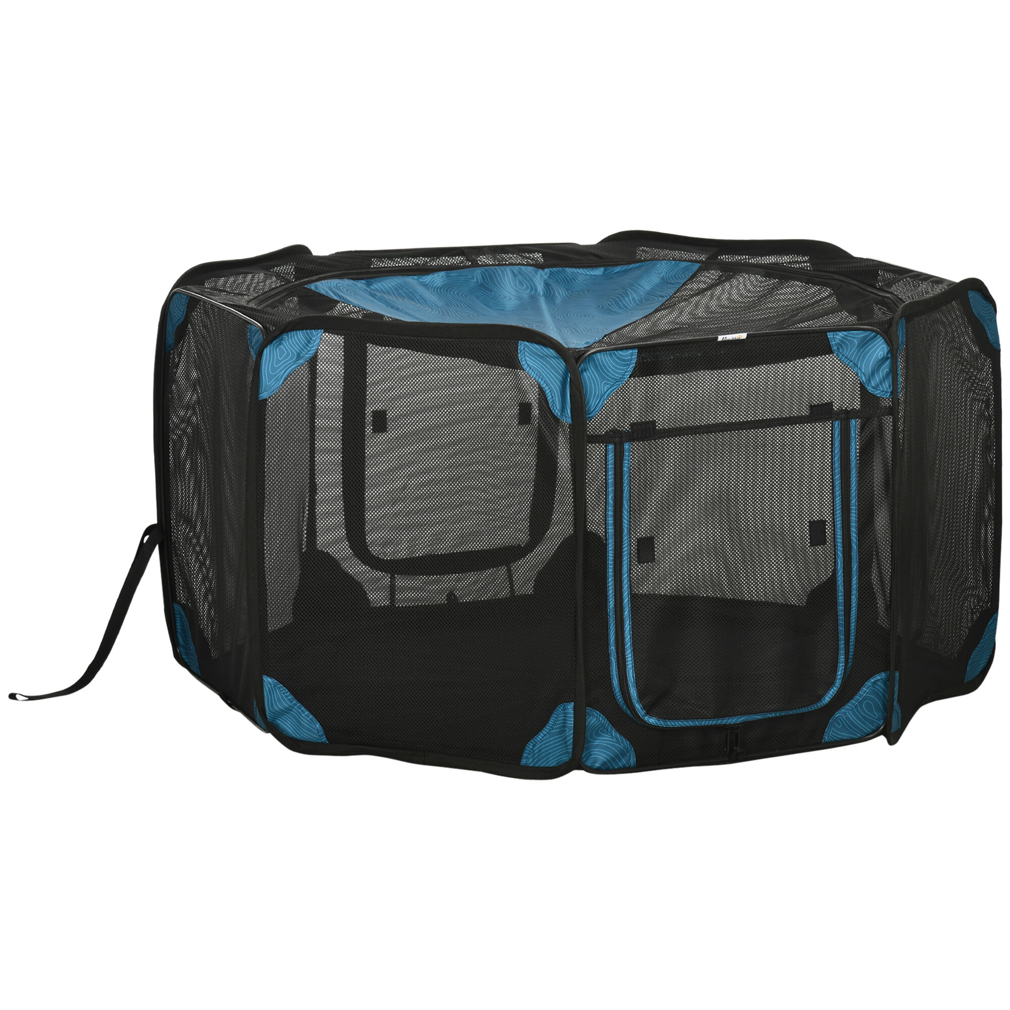 PawHut Parque Plegable para Perros y Gatos de 8 Paneles Parque de Juego para Mascotas con Bolsa de Transporte Recinto Port&aacute;til para Conejos Conejillos de Indias &Oslash;154x76 cm Azul, , large Imagen numero 11