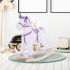 Caballito balancín Bebé peluche color Blanco y Morado, , large image number null