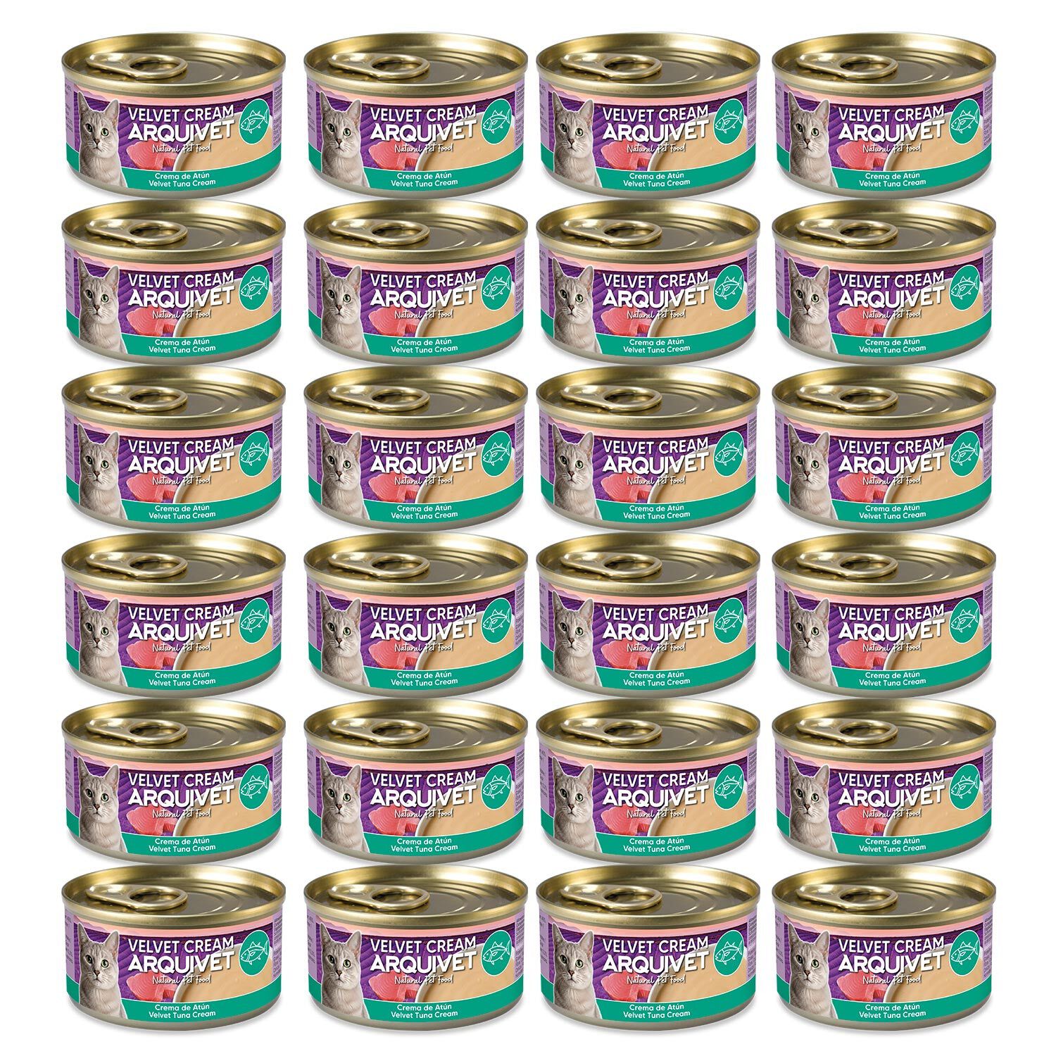 PACK 24 uds - Crema de At&uacute;n - Velvet Cream para gatos - 80g, , large Imagen numero 1
