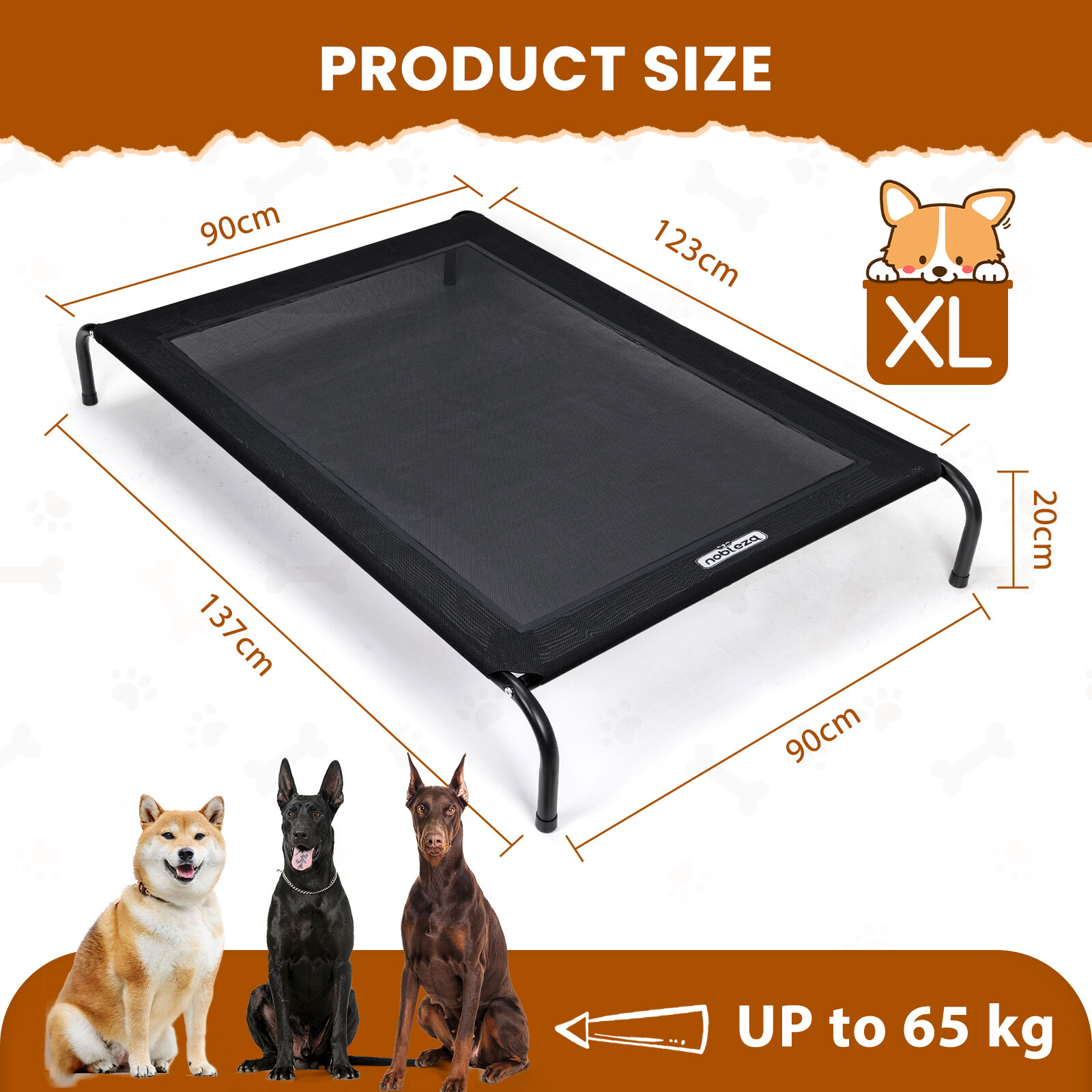 Nobleza Cama Elevada color negro para Perro Pequeño thumbnail