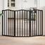 vidaXL Puerta para perros plegable 3 paneles madera álamo negra 150 cm, , large indicador imagen numero 2