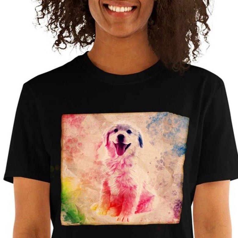 Mascochula camiseta mujer lienzo personalizada con tu mascota negro, , large image number null