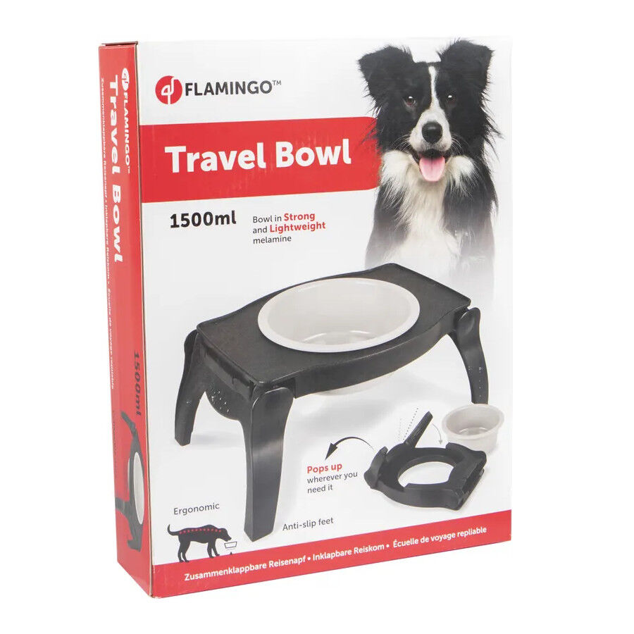 Flamingo Lilo Comedero y Bebedero De Viaje Gris para perros, , large Imagen numero 2
