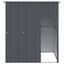 vidaXL Caseta perros con tejado acero galvanizado gris 165x153x181 cm, , large indicador imagen numero 3