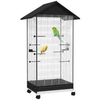 PawHut Jaula para Pájaros Negro