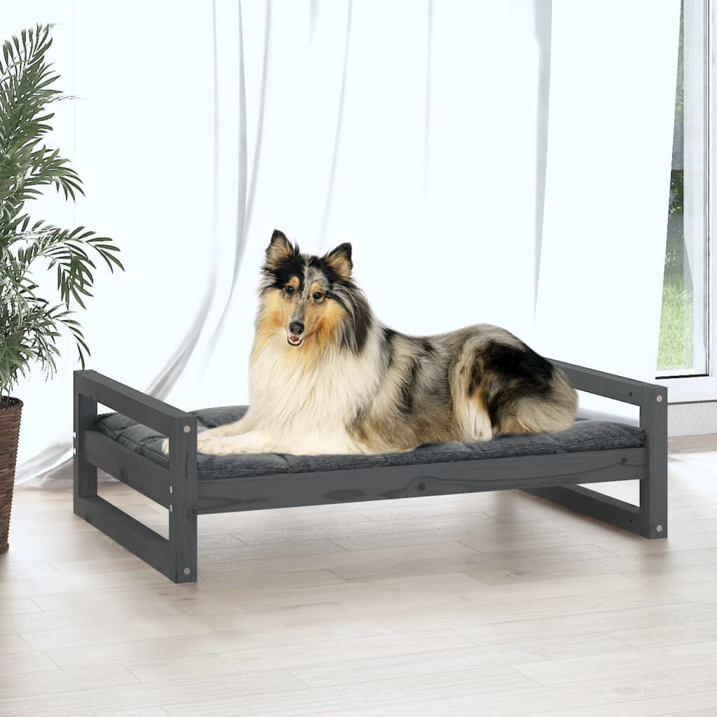 VidaXL Estructura fina cama de madera gris para perros thumbnail