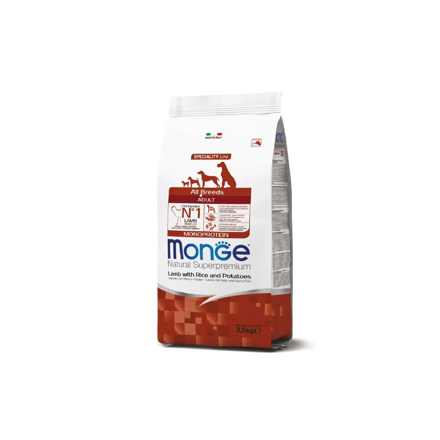 Monge Natural Superpremium Adulto, para Perros de Todas las Razas (Alimento Seco con Cordero, Arroz y Patatas, Rico en Fibra y Vitaminas, 12 kg), , large Imagen numero 1