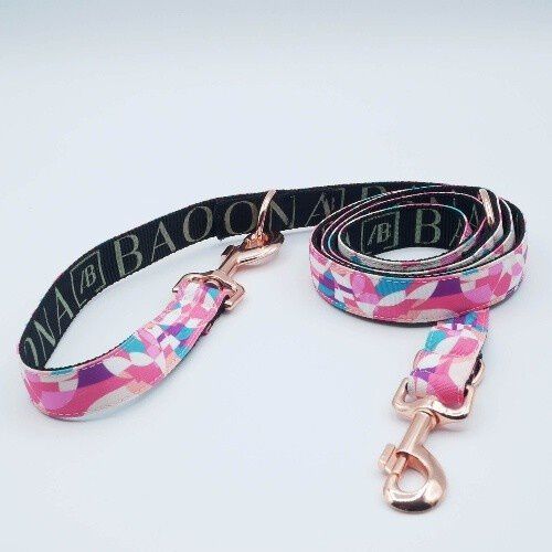 Baona correa qawra multiposici&oacute;n de nylon reciclado rosa para perros, , large Imagen numero 1