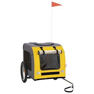 VidaXL Oxford Remolque de bicicleta hierro y tela Amarillo y Gris para perros