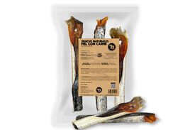 BIMORDISCOS Tiras XL de Piel con Carne de Salmón para Perros y Gatos