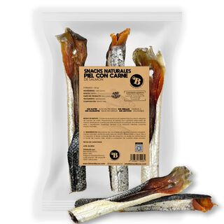 BIMORDISCOS Tiras XL de Piel con Carne de Salmón para Perros y Gatos
