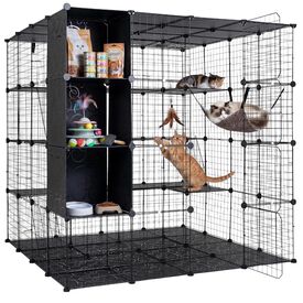 COSTWAY Jaula Met&aacute;lica para Gatos de 4 Niveles, 144 x 144 x 142 cm