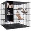 COSTWAY Jaula Met&aacute;lica para Gatos de 4 Niveles, 144 x 144 x 142 cm, , large indicador imagen numero 1