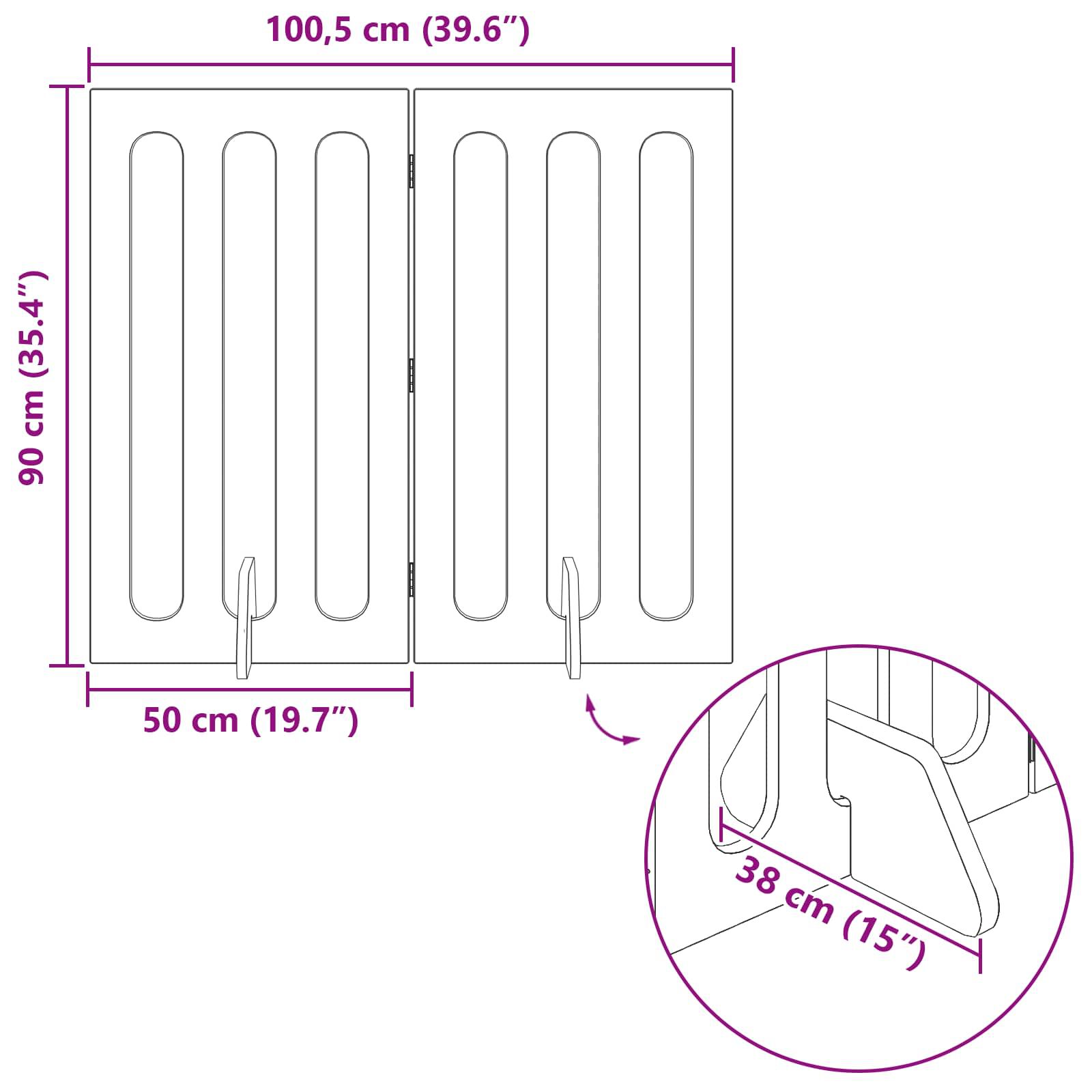 vidaXL Valla plegable para mascotas Madera de ingenier&iacute;a Mascotas Sala Estar, , large Imagen numero 4