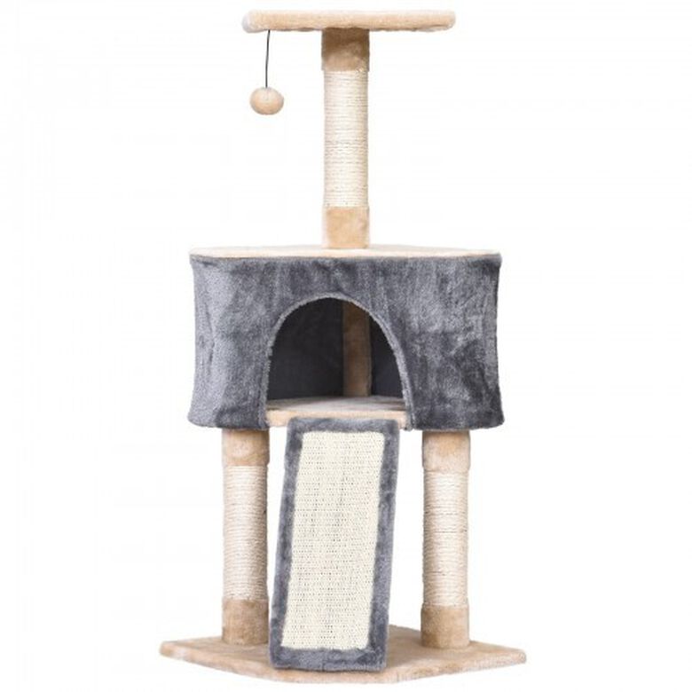 Rascador con cueva PawHut para gatos color Gris/Beige thumbnail