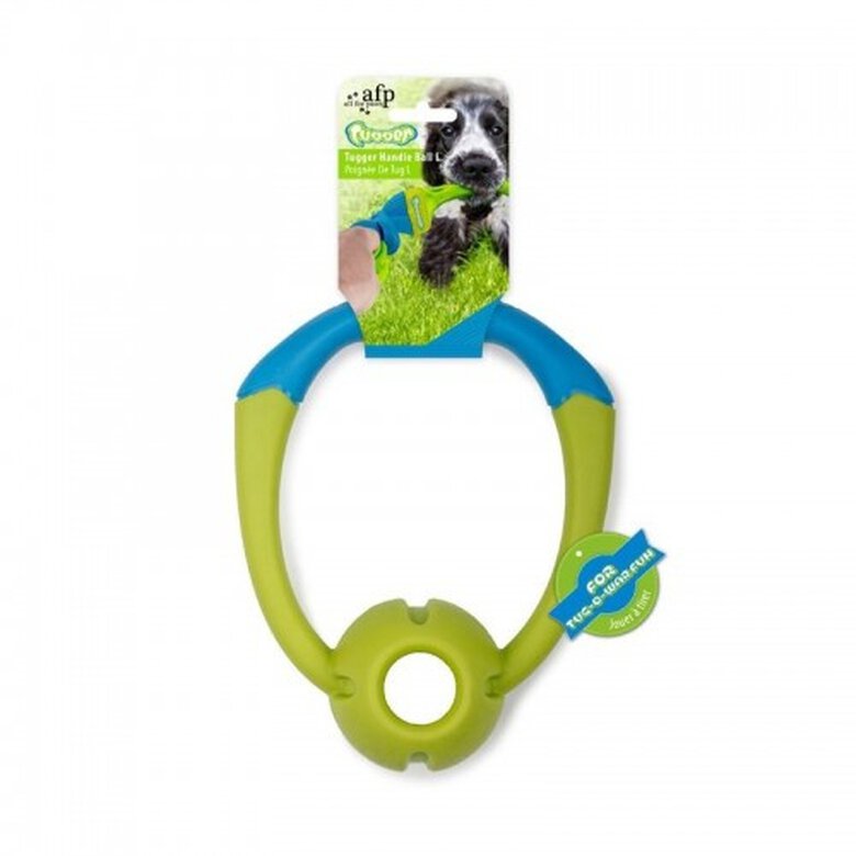 All for paws tugger handle pelota elástica de juguete verde y azul para perros, , large image number null