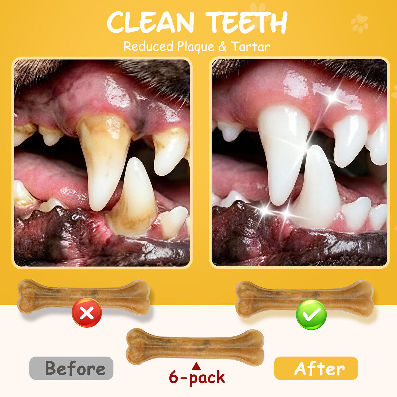 Nobleza 6x Huesos Prensados para Perros 25cm, Snack Dental de Piel de Vacuno 100% Natural, Sabor a Res, Juguete Masticable para Fortalecer Dientes y Enc&iacute;as, Ideal para Perros Medianos y Grandes, , large Imagen numero 4