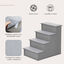 PawHut Escalera para Perros de 4 Peldaños Escalera para Mascotas Escalones para Perros Gatos con Acolchados Desmontables Carga 30 kg para Cama Sofá 40x59x54,2 cm Gris, , large indicador imagen numero 4
