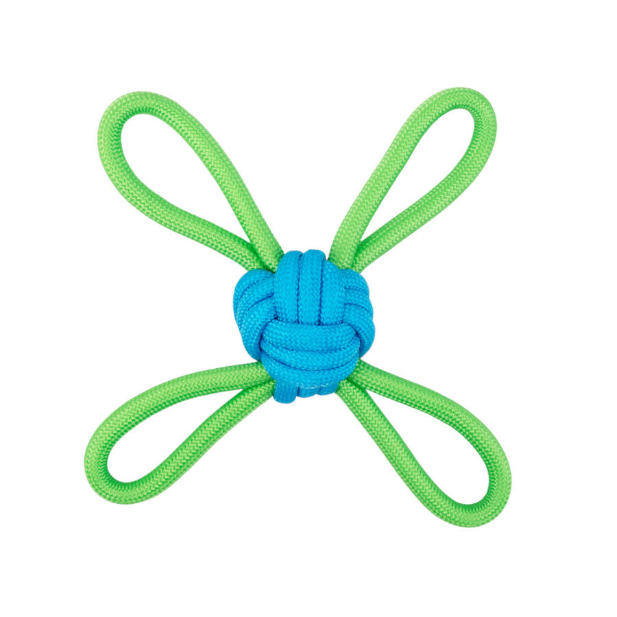Tootoy! Mordedor de Cuerda M&uacute;ltiple con Pelota Verde y Azul para perros, , large Imagen numero 2