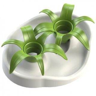 Comedero Akiou Thin Kat Flower para mascotas color Verde