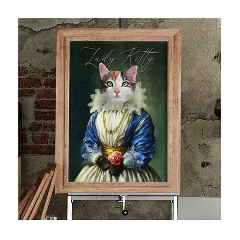Mascochula artistica lady retrato personalizado realista con tu mascota thumbnail